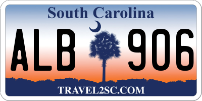 SC license plate ALB906