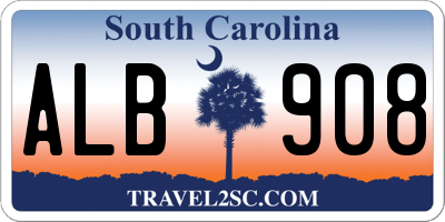 SC license plate ALB908