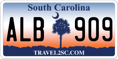 SC license plate ALB909