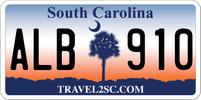SC license plate ALB910
