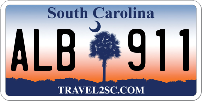 SC license plate ALB911