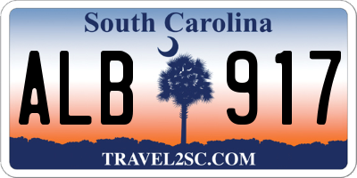 SC license plate ALB917