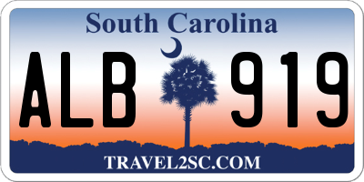 SC license plate ALB919