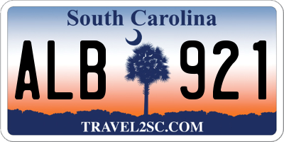 SC license plate ALB921