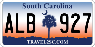 SC license plate ALB927