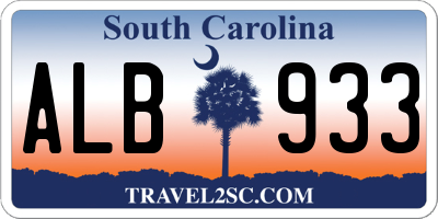 SC license plate ALB933