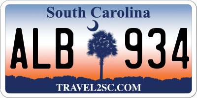 SC license plate ALB934