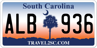 SC license plate ALB936