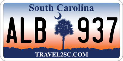 SC license plate ALB937