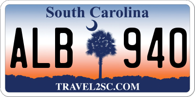 SC license plate ALB940