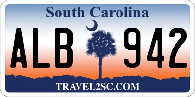 SC license plate ALB942