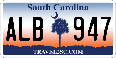 SC license plate ALB947
