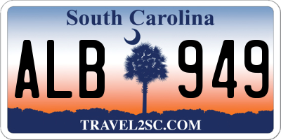 SC license plate ALB949