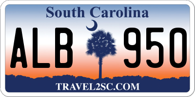 SC license plate ALB950