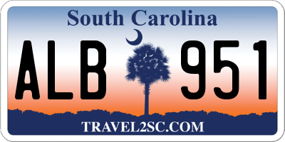 SC license plate ALB951