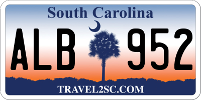 SC license plate ALB952