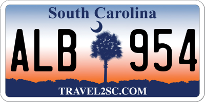 SC license plate ALB954