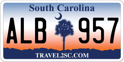 SC license plate ALB957