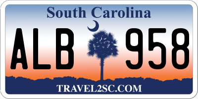 SC license plate ALB958