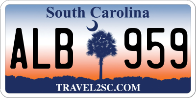 SC license plate ALB959
