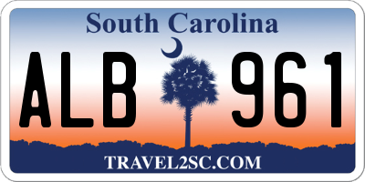 SC license plate ALB961
