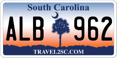 SC license plate ALB962