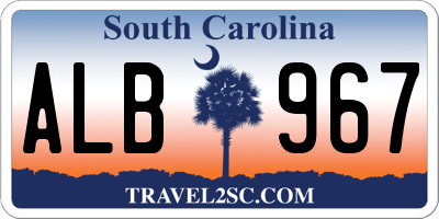 SC license plate ALB967