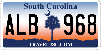 SC license plate ALB968
