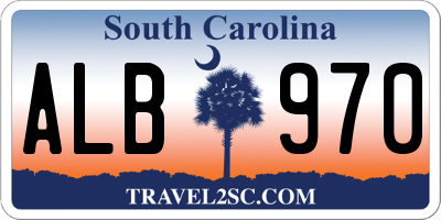 SC license plate ALB970