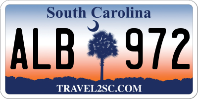 SC license plate ALB972