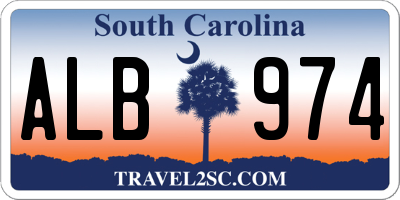 SC license plate ALB974