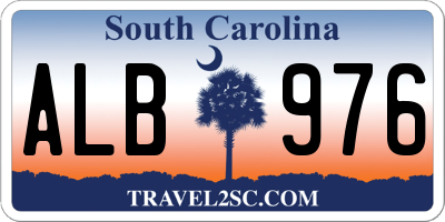 SC license plate ALB976