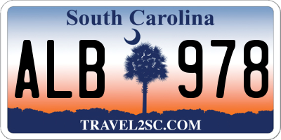 SC license plate ALB978
