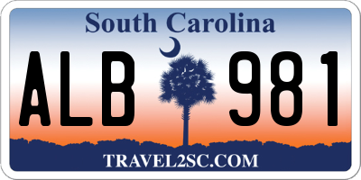 SC license plate ALB981
