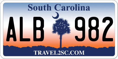 SC license plate ALB982