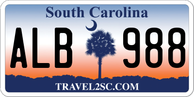 SC license plate ALB988
