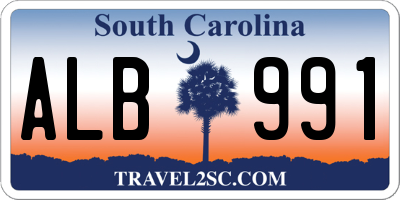 SC license plate ALB991