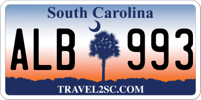 SC license plate ALB993