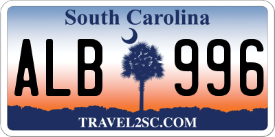 SC license plate ALB996