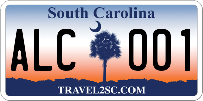 SC license plate ALC001