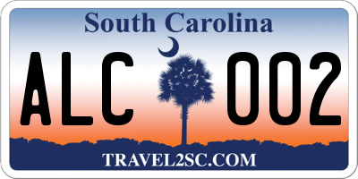SC license plate ALC002