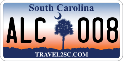 SC license plate ALC008