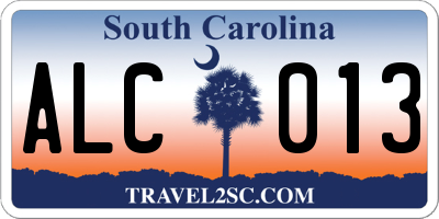 SC license plate ALC013