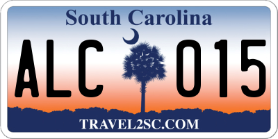 SC license plate ALC015