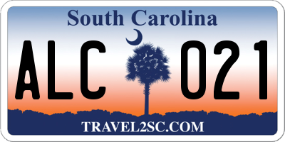 SC license plate ALC021