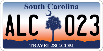 SC license plate ALC023