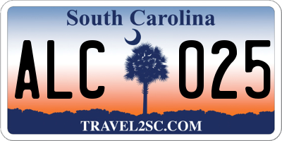 SC license plate ALC025
