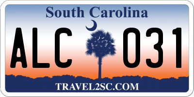 SC license plate ALC031