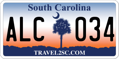 SC license plate ALC034