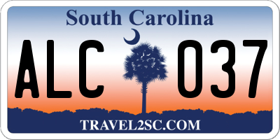 SC license plate ALC037